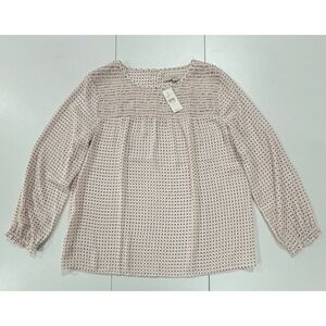 LOFT Women's Floral Print Smocked Long Sleeve Blouse Top Size Small NWT 307